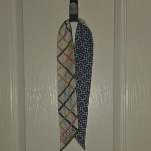 Coach Plaid and Navy Polka Dot Scarf